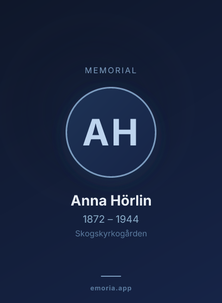Memorial portrait of Anna Hörlin