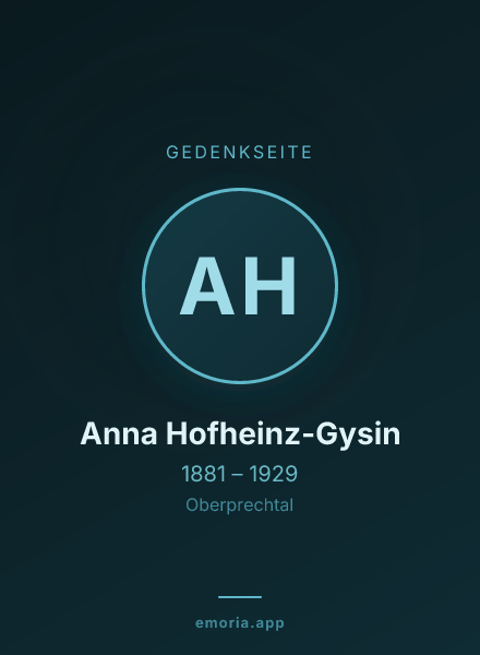 Gedenkportrait von Anna Hofheinz-Gysin