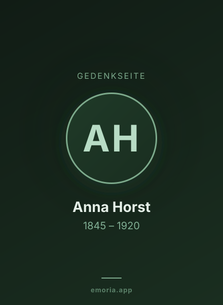 Gedenkportrait von Anna Horst