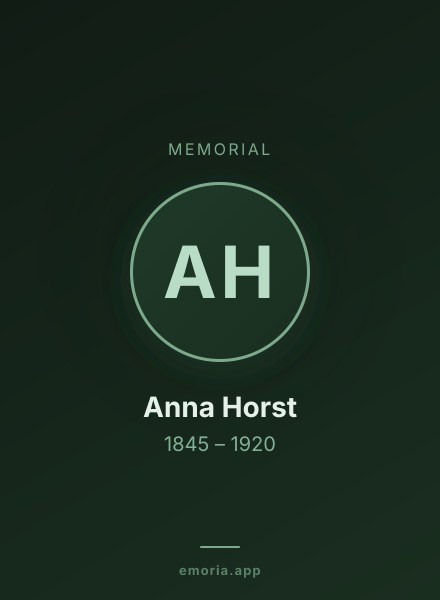 Memorial portrait of Anna Horst
