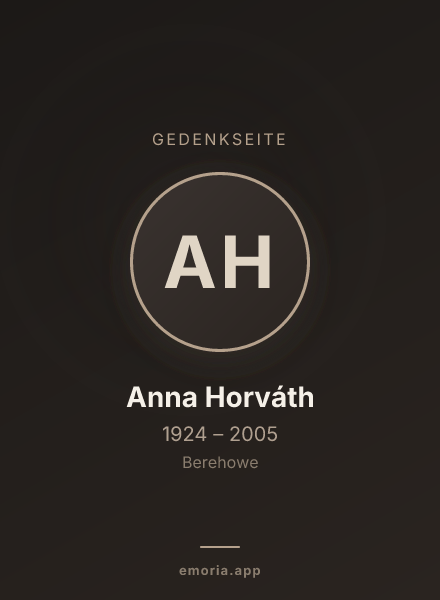 Gedenkportrait von Anna Horváth