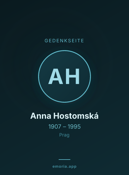 Gedenkportrait von Anna Hostomská