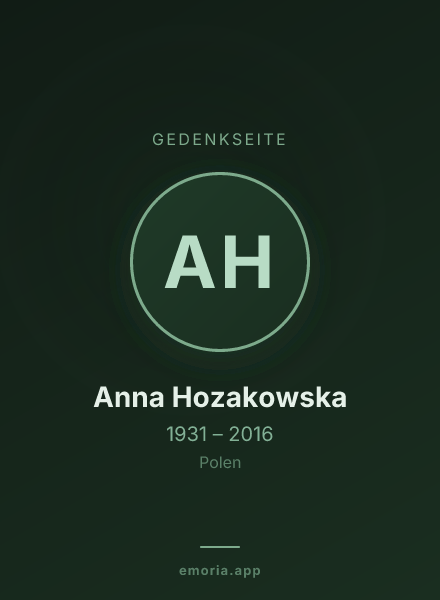 Gedenkportrait von Anna Hozakowska