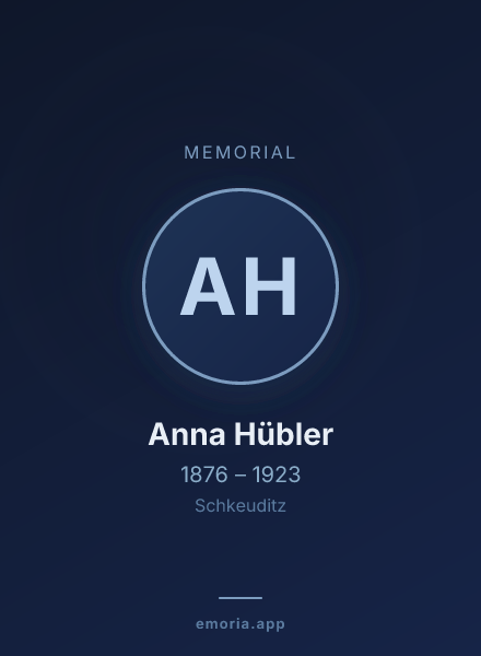 Memorial portrait of Anna Hübler