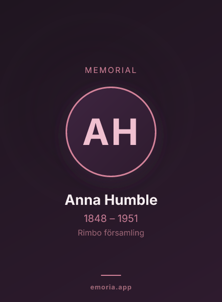 Memorial portrait of Anna Humble