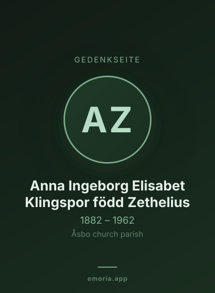 Gedenkportrait von Anna Ingeborg Elisabet Klingspor född Zethelius