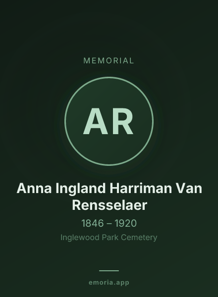Memorial portrait of Anna Ingland Harriman Van Rensselaer