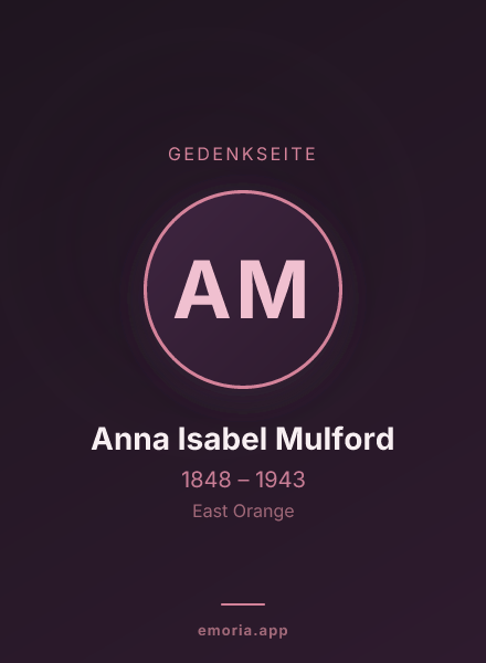 Gedenkportrait von Anna Isabel Mulford