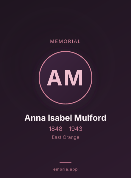 Memorial portrait of Anna Isabel Mulford