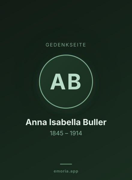 Gedenkportrait von Anna Isabella Buller