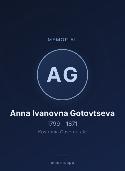 Memorial portrait of Anna Ivanovna Gotovtseva