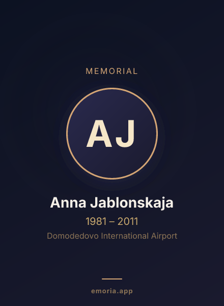 Memorial portrait of Anna Jablonskaja
