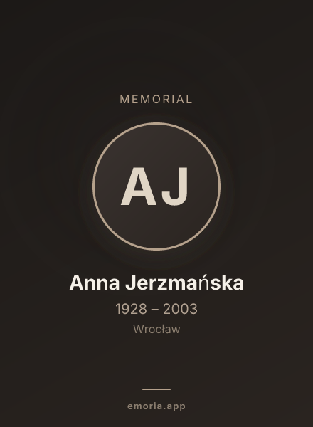 Memorial portrait of Anna Jerzmańska