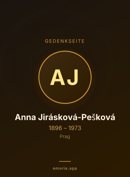 Gedenkportrait von Anna Jirásková-Pešková