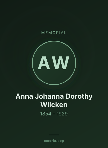 Memorial portrait of Anna Johanna Dorothy Wilcken