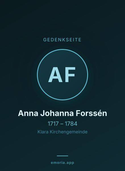 Gedenkportrait von Anna Johanna Forssén