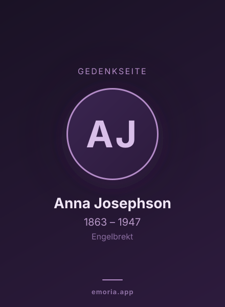 Gedenkportrait von Anna Josephson