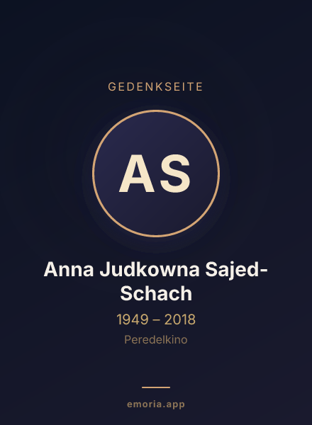 Gedenkportrait von Anna Judkowna Sajed-Schach