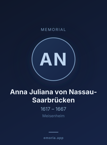 Memorial portrait of Anna Juliana von Nassau-Saarbrücken