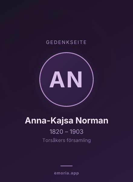 Gedenkportrait von Anna-Kajsa Norman