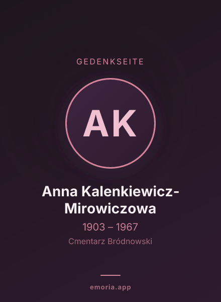 Gedenkportrait von Anna Kalenkiewicz-Mirowiczowa