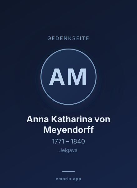 Gedenkportrait von Anna Katharina von Meyendorff