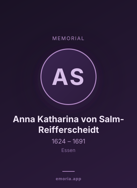Memorial portrait of Anna Katharina von Salm-Reifferscheidt