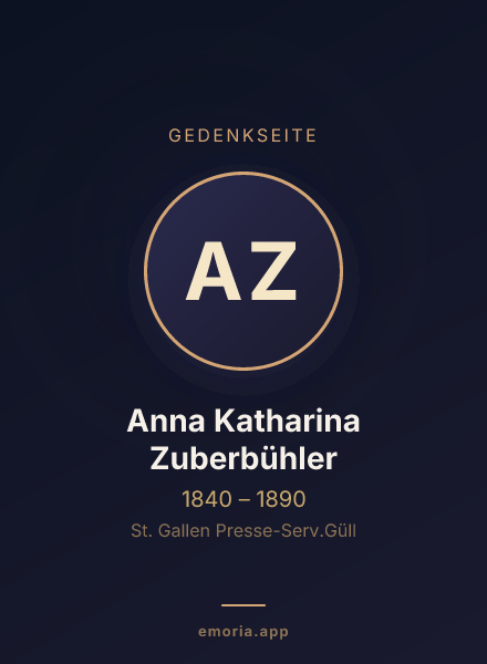 Gedenkportrait von Anna Katharina Zuberbühler