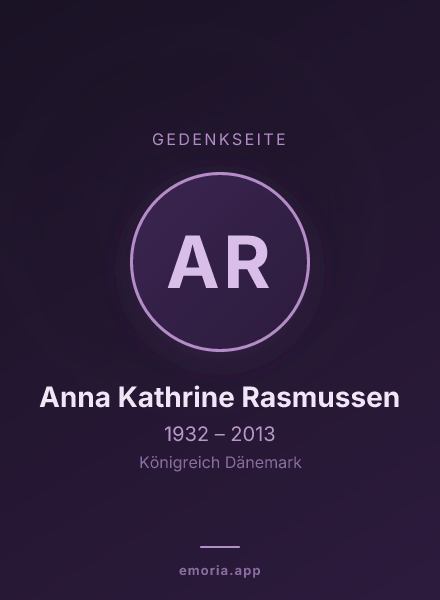 Gedenkportrait von Anna Kathrine Rasmussen