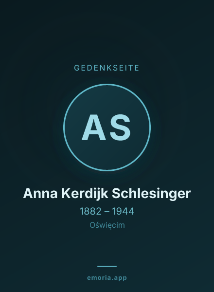 Gedenkportrait von Anna Kerdijk Schlesinger