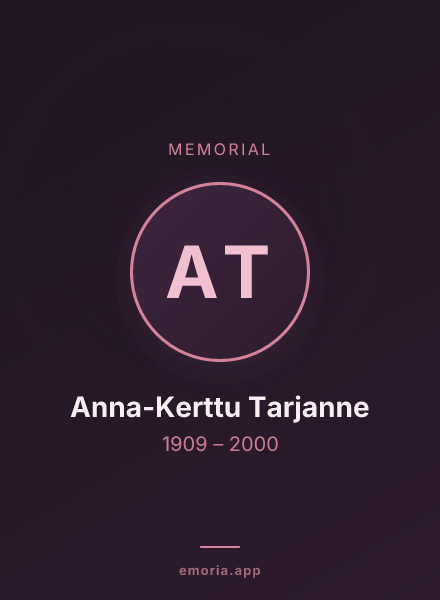 Memorial portrait of Anna-Kerttu Tarjanne
