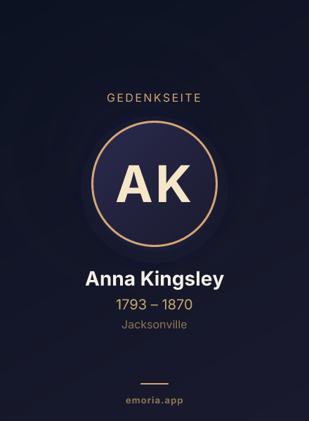 Gedenkportrait von Anna Kingsley