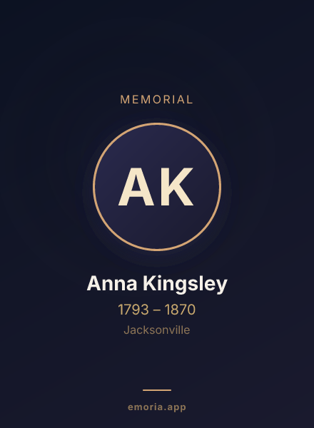 Memorial portrait of Anna Kingsley