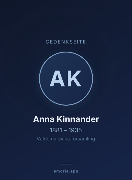 Gedenkportrait von Anna Kinnander