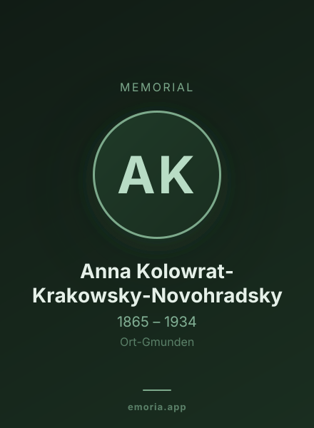 Memorial portrait of Anna Kolowrat-Krakowsky-Novohradsky