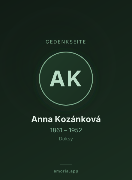 Gedenkportrait von Anna Kozánková