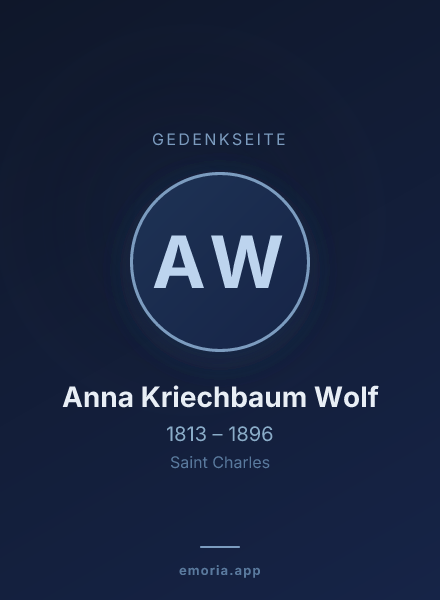 Gedenkportrait von Anna Kriechbaum Wolf