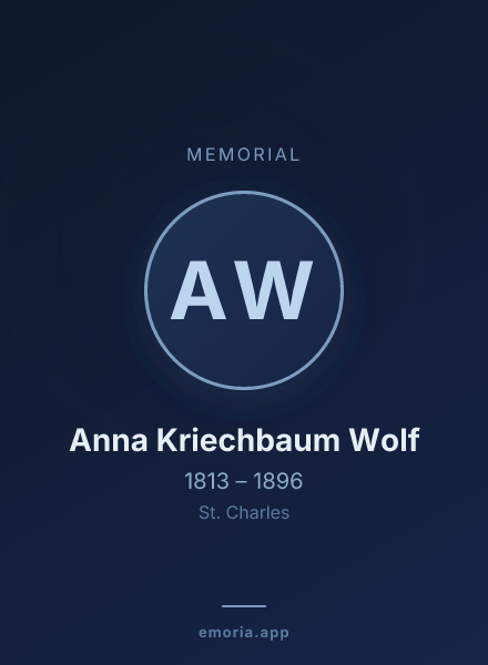 Memorial portrait of Anna Kriechbaum Wolf