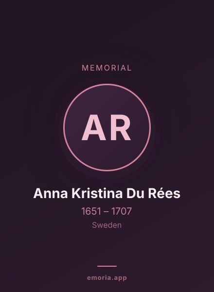 Memorial portrait of Anna Kristina Du Rées