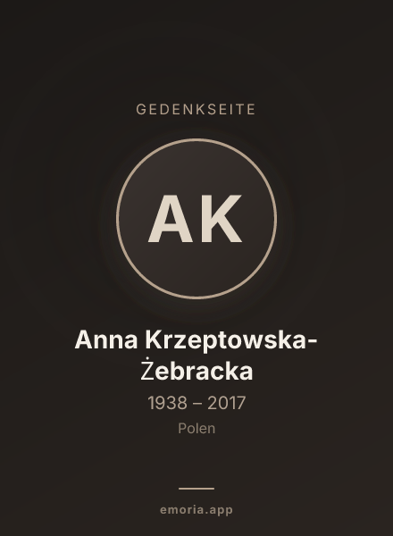 Gedenkportrait von Anna Krzeptowska-Żebracka