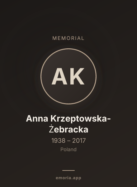 Memorial portrait of Anna Krzeptowska-Żebracka