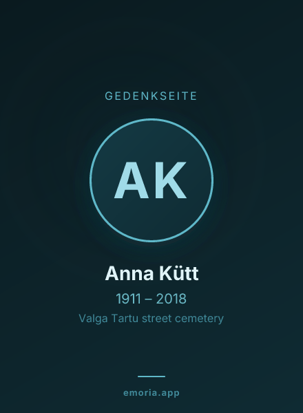 Gedenkportrait von Anna Kütt