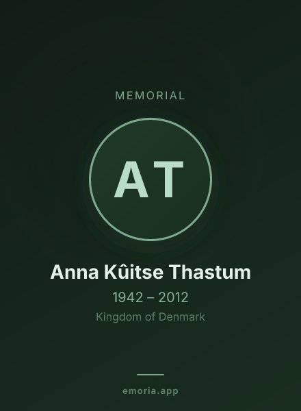 Memorial portrait of Anna Kûitse Thastum