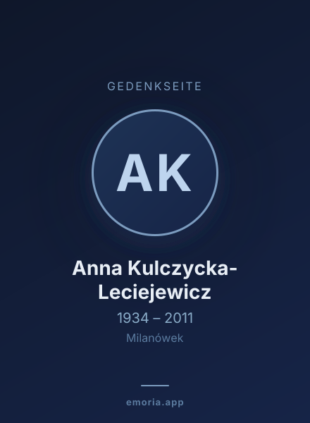 Gedenkportrait von Anna Kulczycka-Leciejewicz