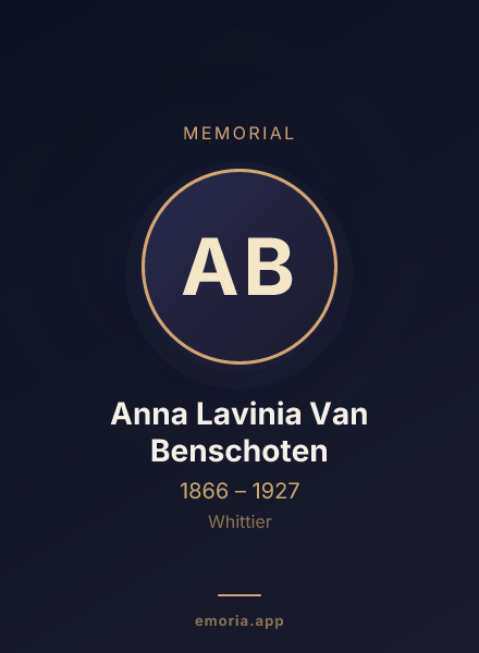 Memorial portrait of Anna Lavinia Van Benschoten
