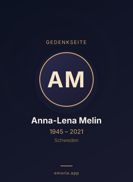 Gedenkportrait von Anna-Lena Melin