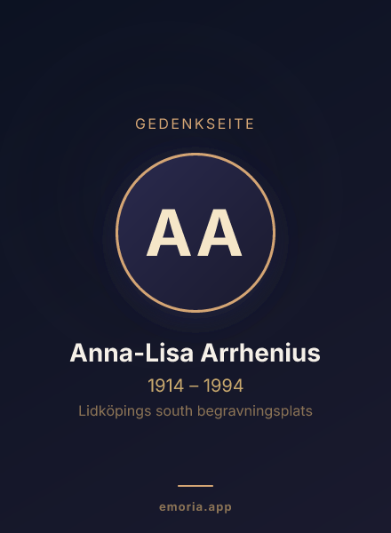 Gedenkportrait von Anna-Lisa Arrhenius