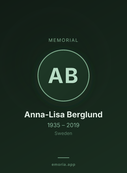 Memorial portrait of Anna-Lisa Berglund