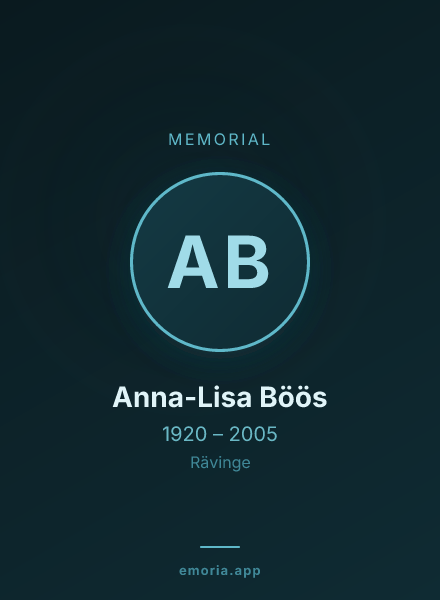 Memorial portrait of Anna-Lisa Böös