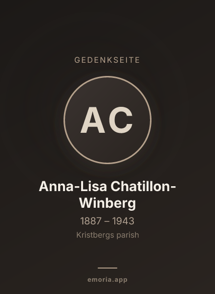 Gedenkportrait von Anna-Lisa Chatillon-Winberg